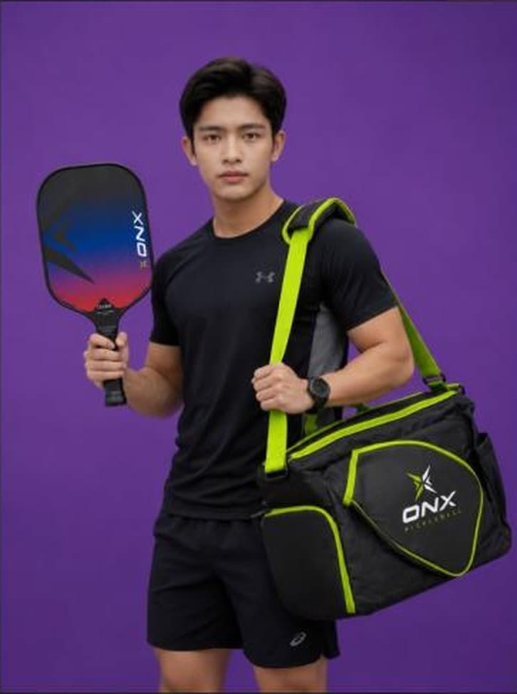 ONX player with a carbon fiber paddle and tournament bag